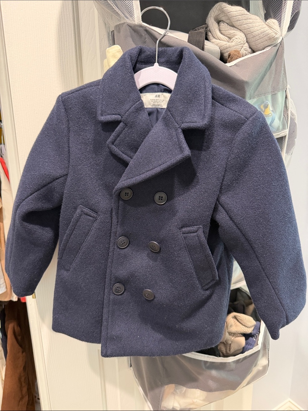 H&M Kids Navy Double-Breasted Peacoat